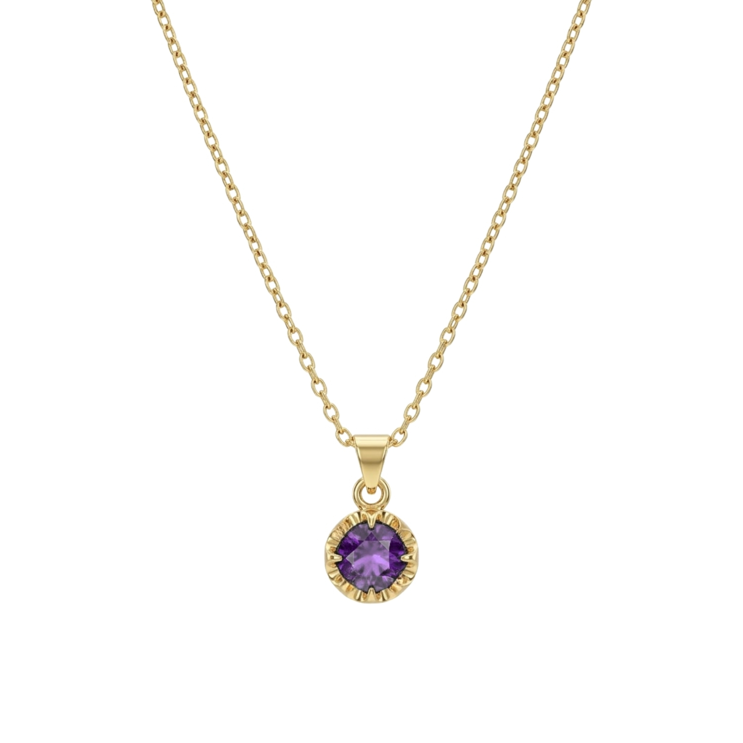 Colgante Oro Miel 18kt Sol con Garras de Amatista 5mm 3