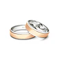 Par Argollas Matrimonio Bicolor de Oro Miel y Blanco 18kt Modelo Marquise 5,0mm - Miniatura 2