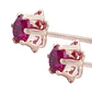 Aros en Oro Miel 18kt Rubí 4mm - Miniatura 2