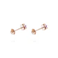 Aros Oro Miel 18kt Chaton Amatista 3mm - Miniatura 3