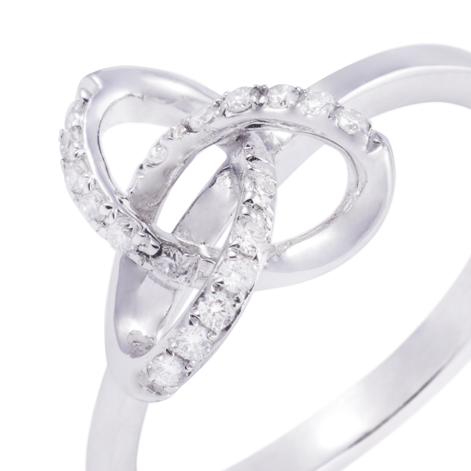 Anillo Compromiso de Oro de 18kt Nudo 13 puntos de diamante 2