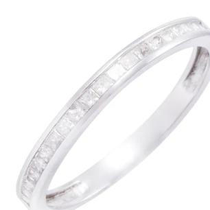 Anillo Compromiso Oro Blanco 18kt Riel 10 Pts