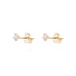 Aros de Plata Esterlina Punto de Luz Circonita Revestido en Oro 18Kt - Miniatura 1