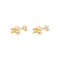 Aros de Plata Esterlina Punto de Luz Circonita Revestido en Oro 18Kt - Miniatura 3