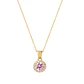 Colgante de Oro 18kt Circulo Piedra Rosa de Francia - Miniatura 3