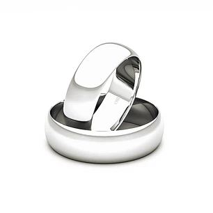 Par de Argollas Oro Blanco 18kt Modelo Inglés Argos 5mm
