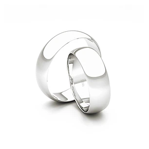 Par de Argollas Oro Blanco 18kt Modelo Inglés Argos 5mm