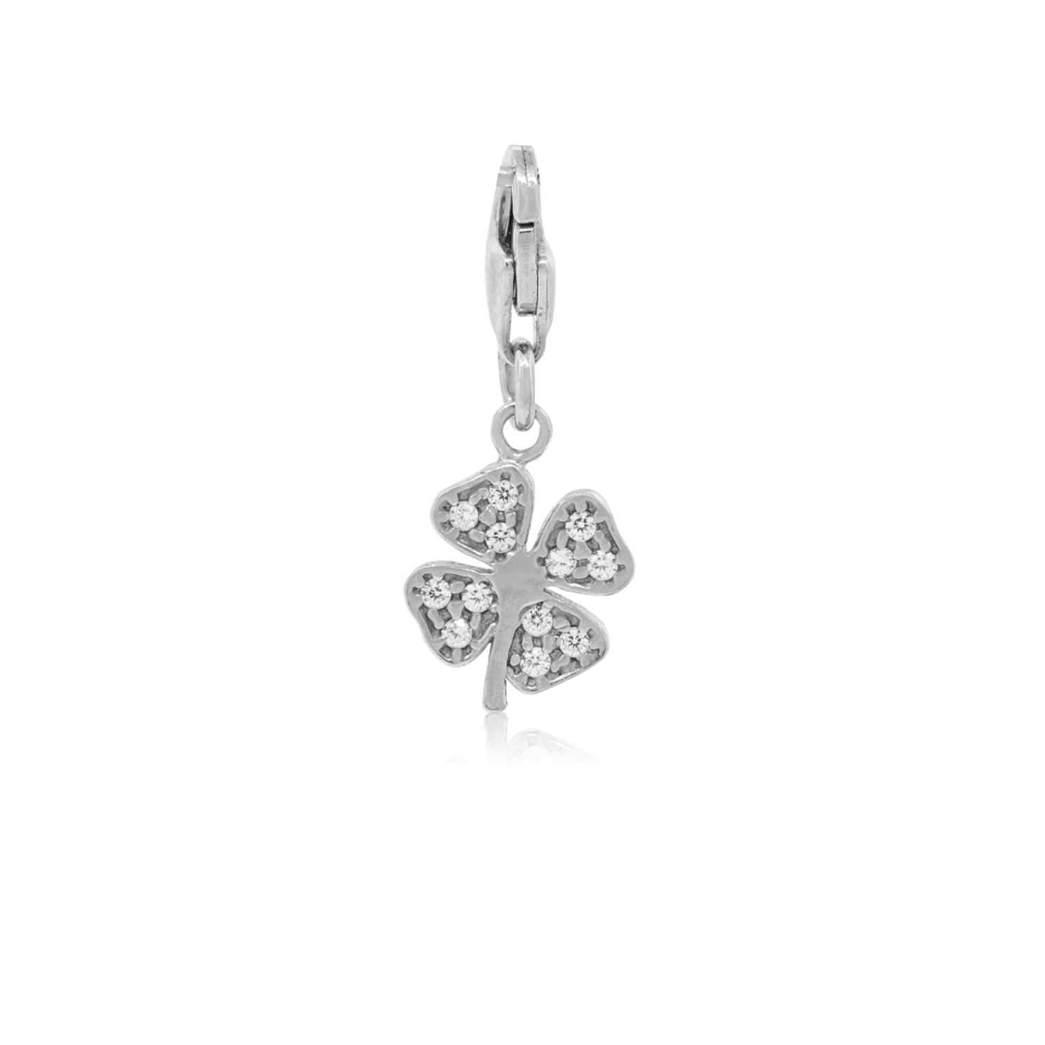 Colgante de Plata Esterlina 925 Trebol Circon 1
