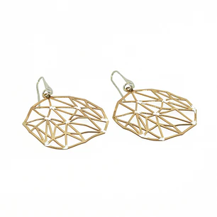 Aros de Plata Esterlina 925 Rombo Bicolor Revestido en Oro 18kt