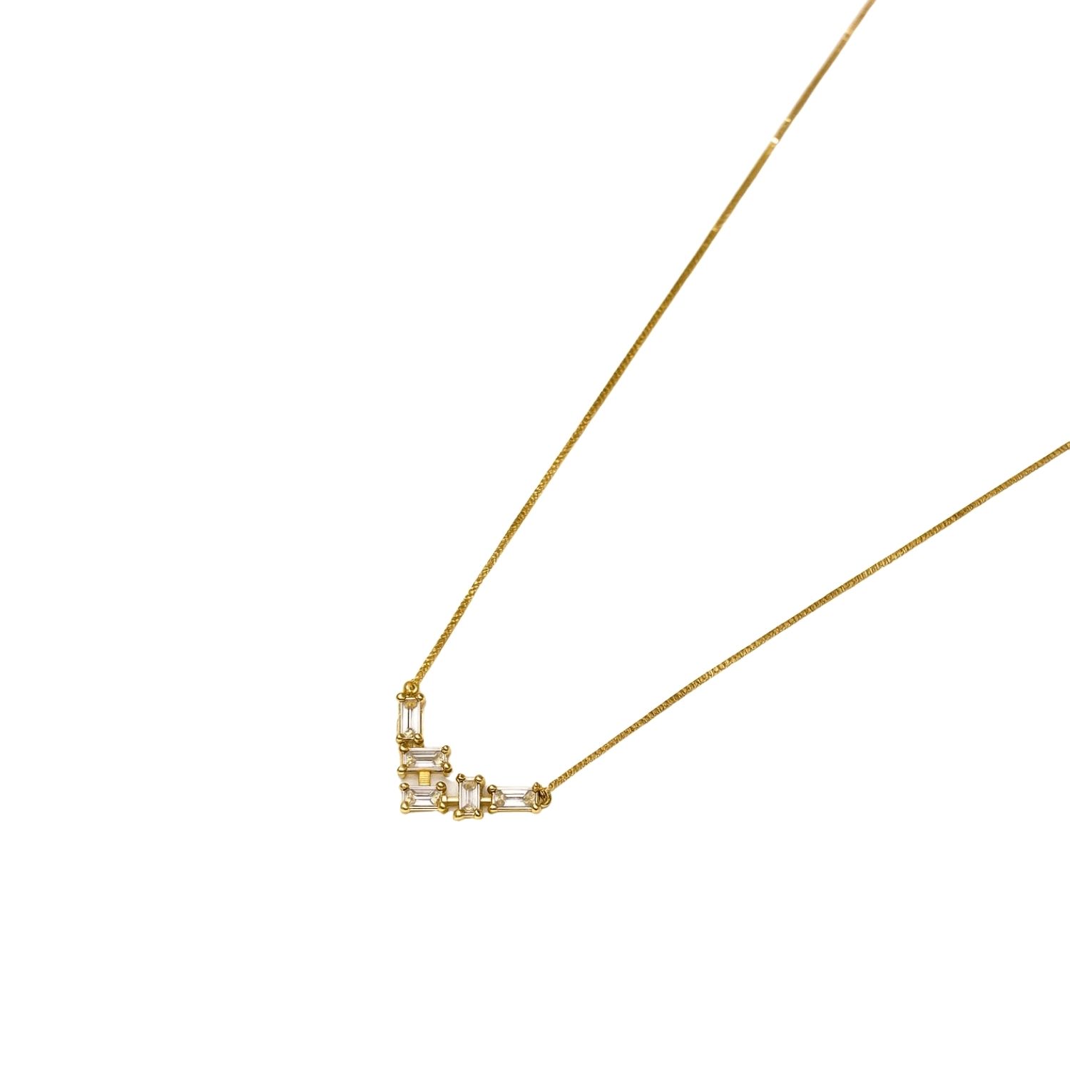Collar Oro Amarillo 18kt Linea Circonita Baguette 3