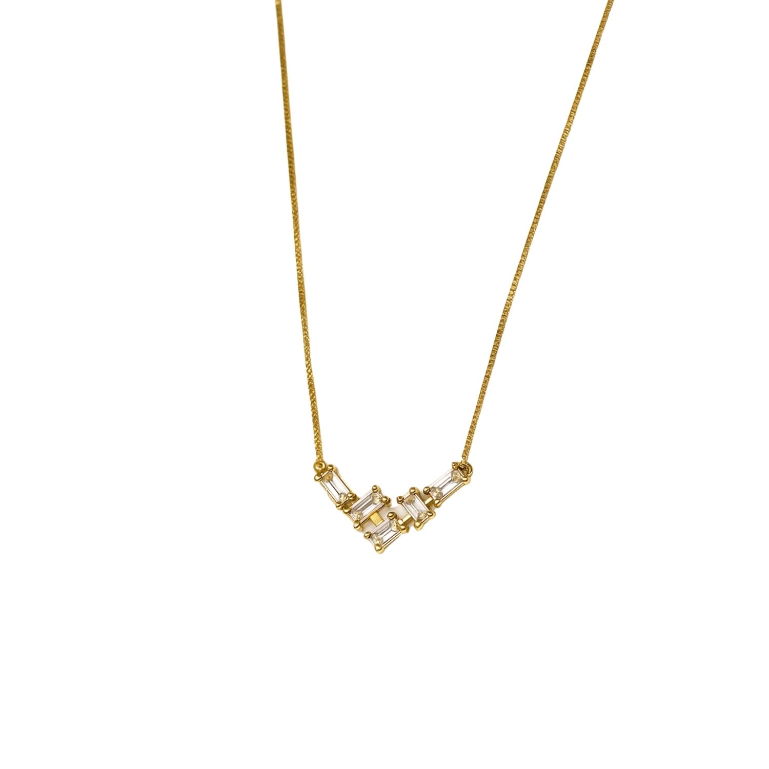 Collar Oro Amarillo 18kt Linea Circonita Baguette 5