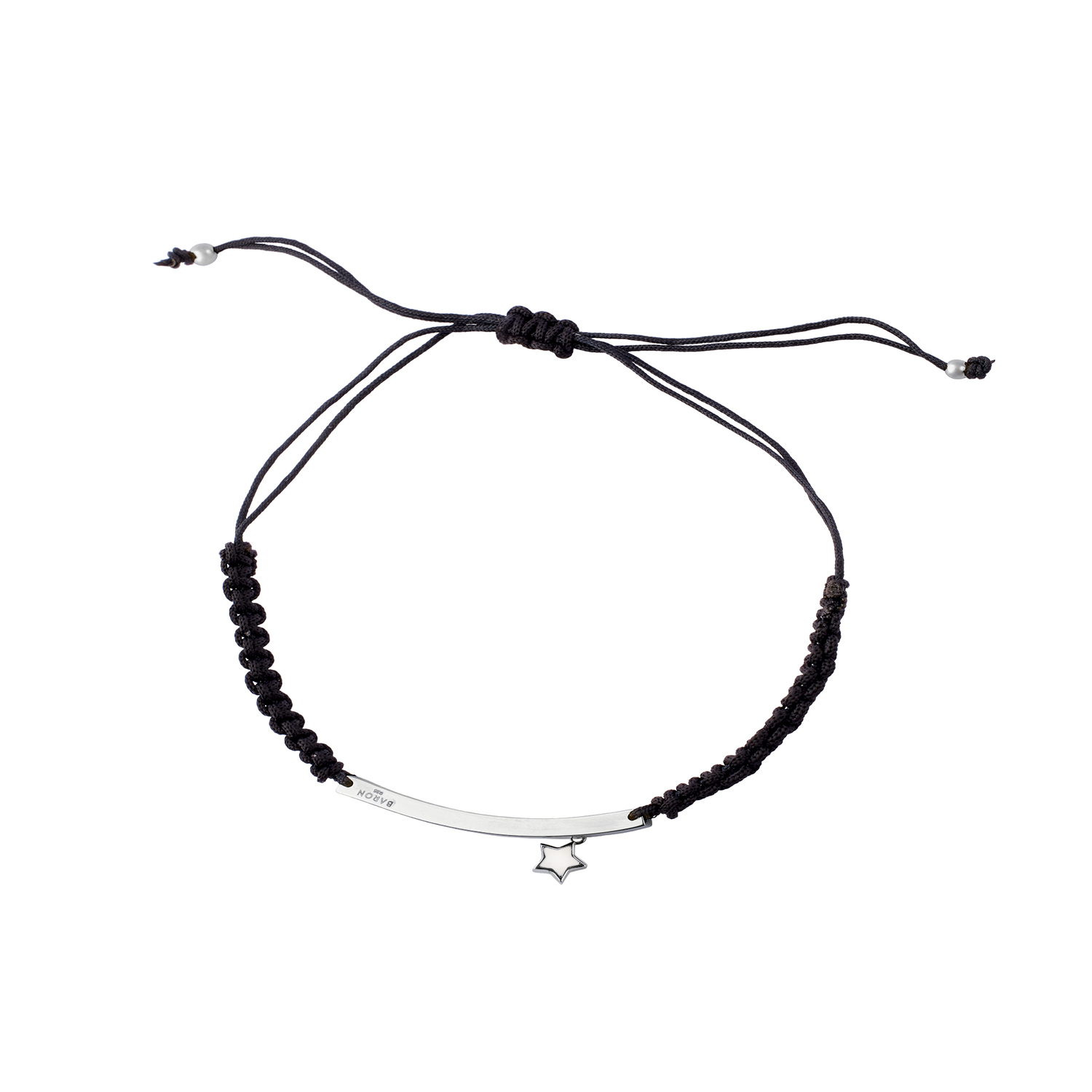 Pulsera de Plata Esterlina 925 Placa Estrella Ajustable 1