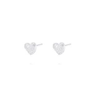Aros Plata Esterlina 925 Corazones con Relieve