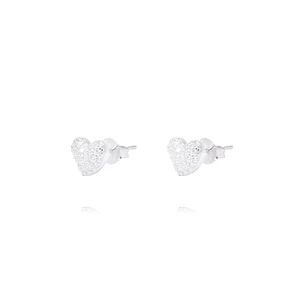 Aros Plata Esterlina 925 Corazones con Relieve