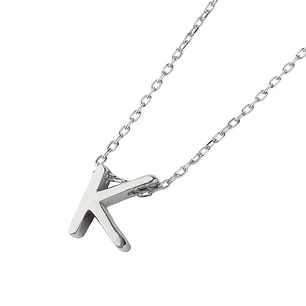 Collar de Plata Esterlina 925 Letra K