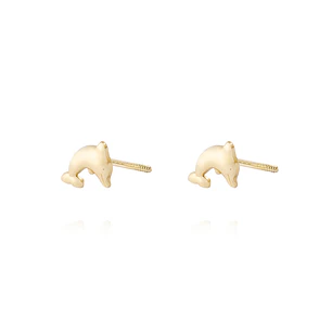 Aros de Oro 9kt Delfín Pequeño