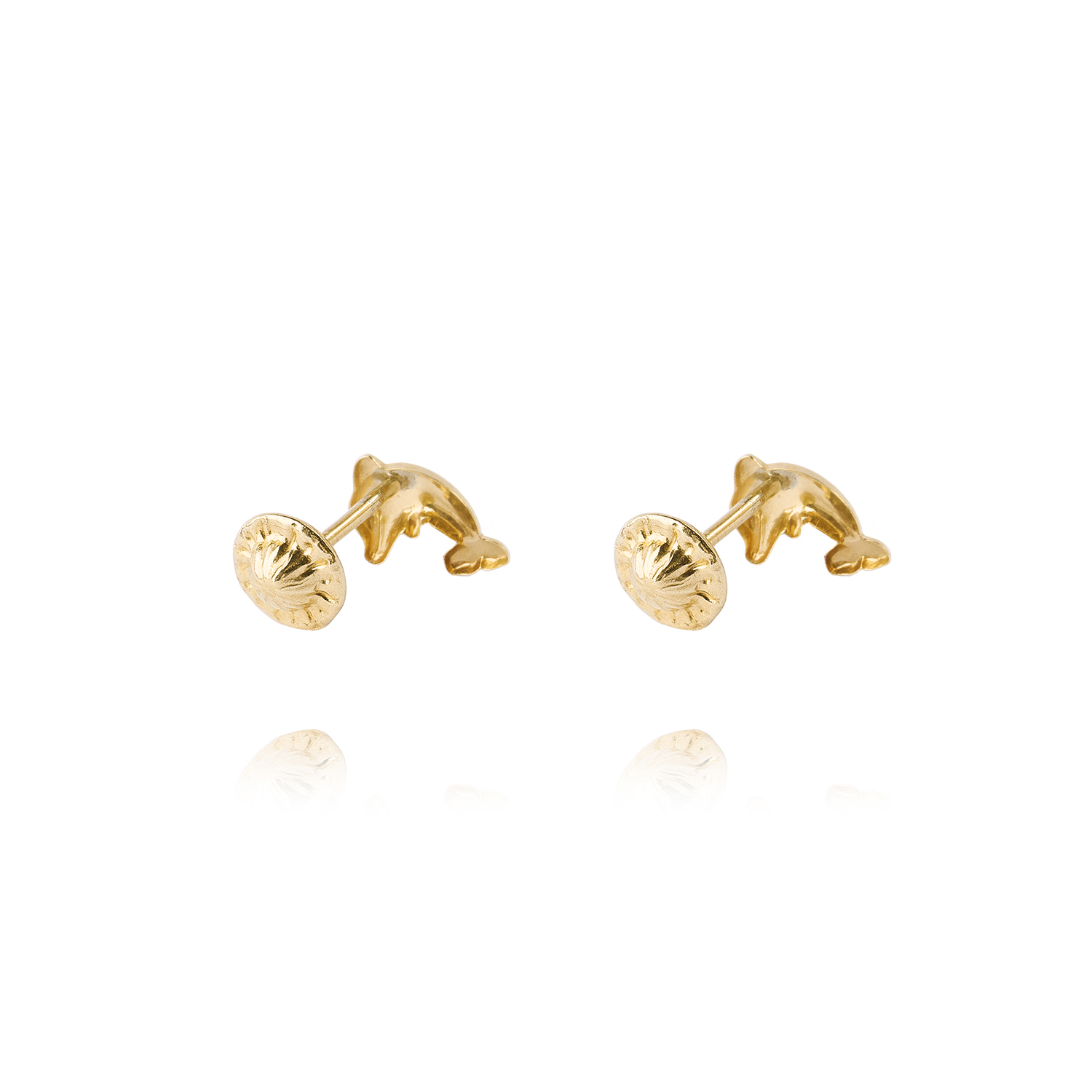 Aros de Oro 9kt Delfín Pequeño 3