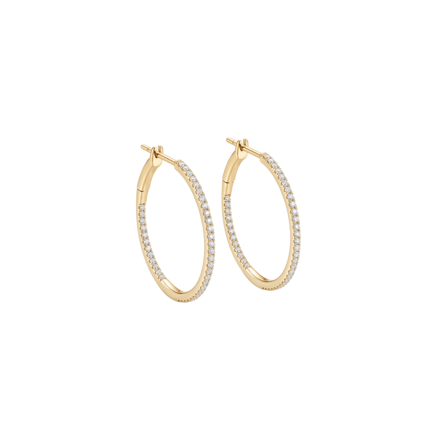Aros Oro Amarillo 18kt Diamantes 33Pts Argollas Grandes 2