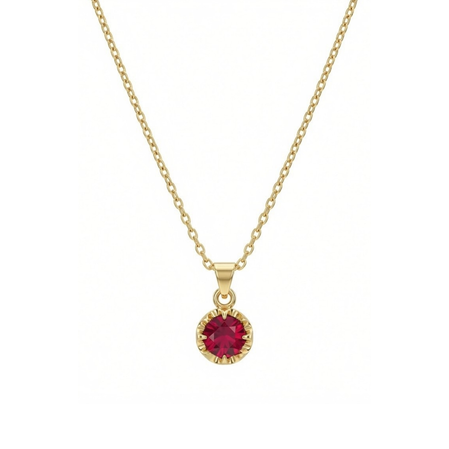 Colgante Oro Miel 18kt Flotante de Rubi 5mm 3