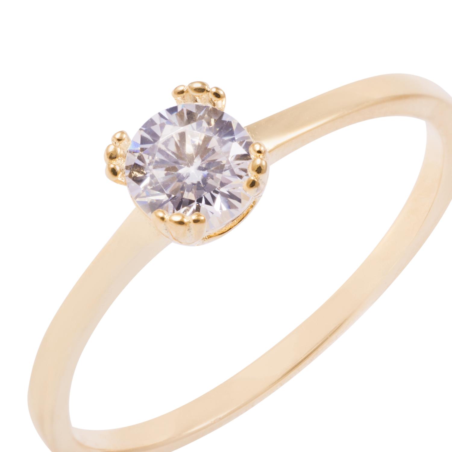 Anillo Revestido en Oro 18kt Solitario con Grifas Circon 2