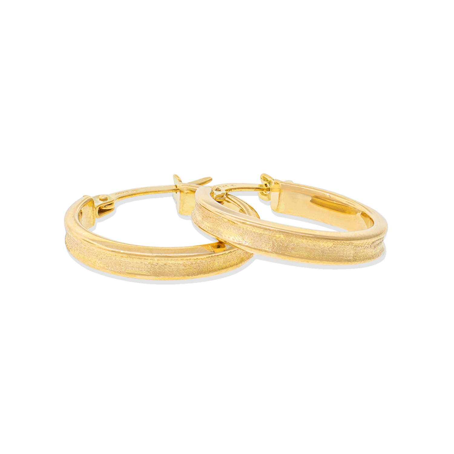 Aros de Oro 18kt Argollas Mediana Satinada 2