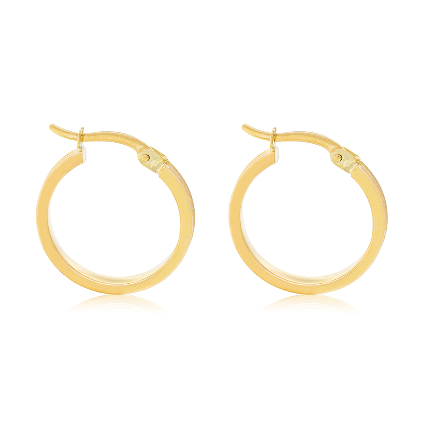 Aros de Oro 18kt Argollas Mediana Satinada 3