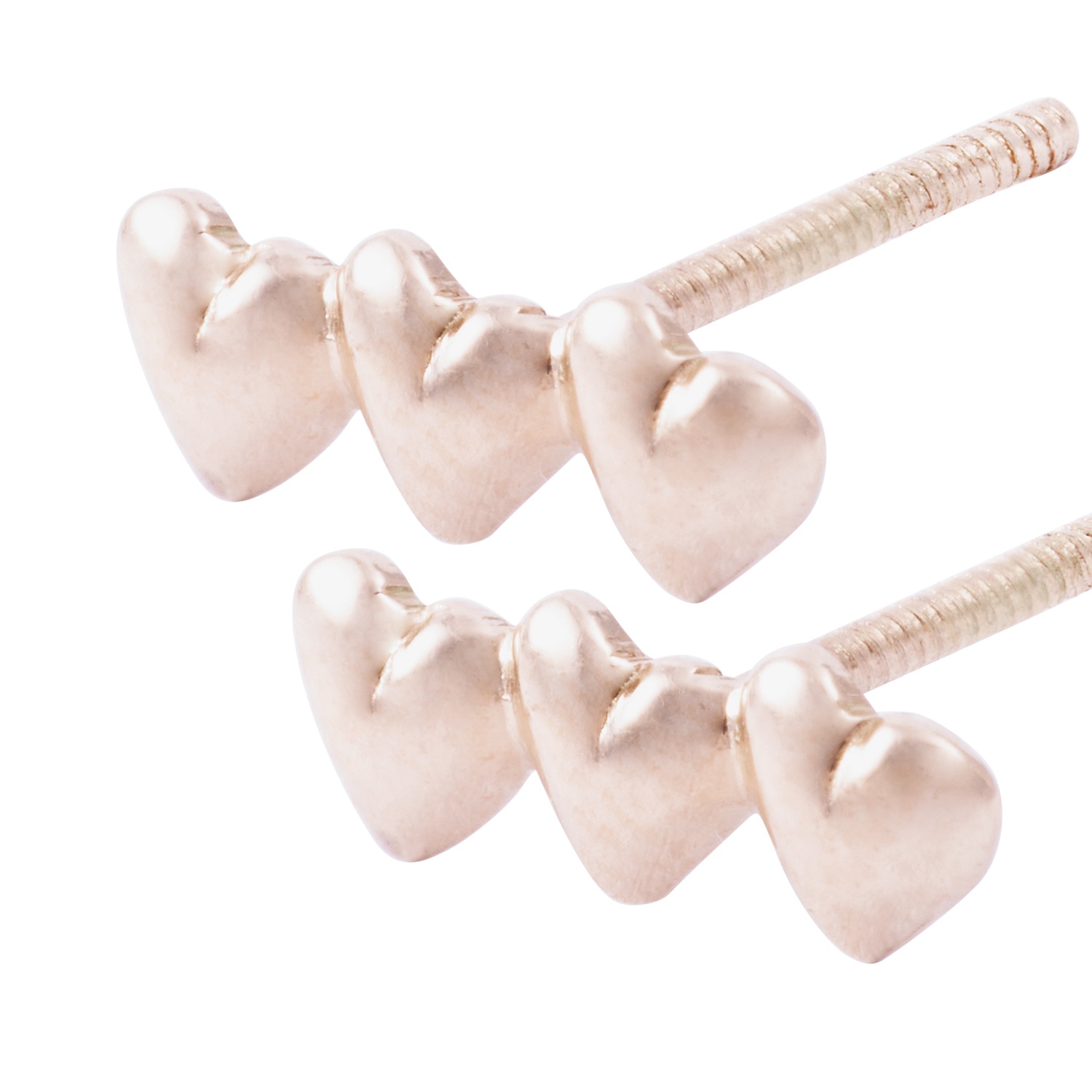 Aros Oro Miel 18kt Tres Corazón 2