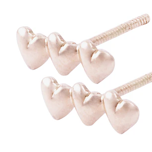 Aros Oro Miel 18kt Tres Corazón