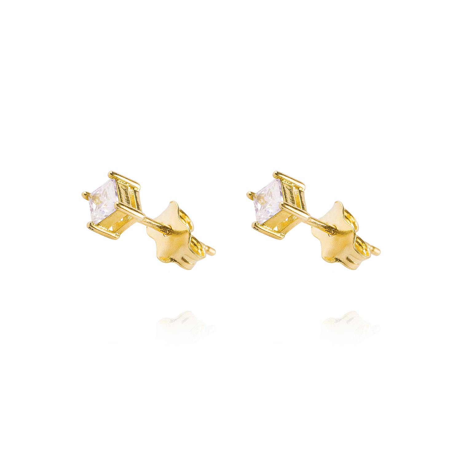 Aros de Oro 18kt Circonita 4x4mm 2