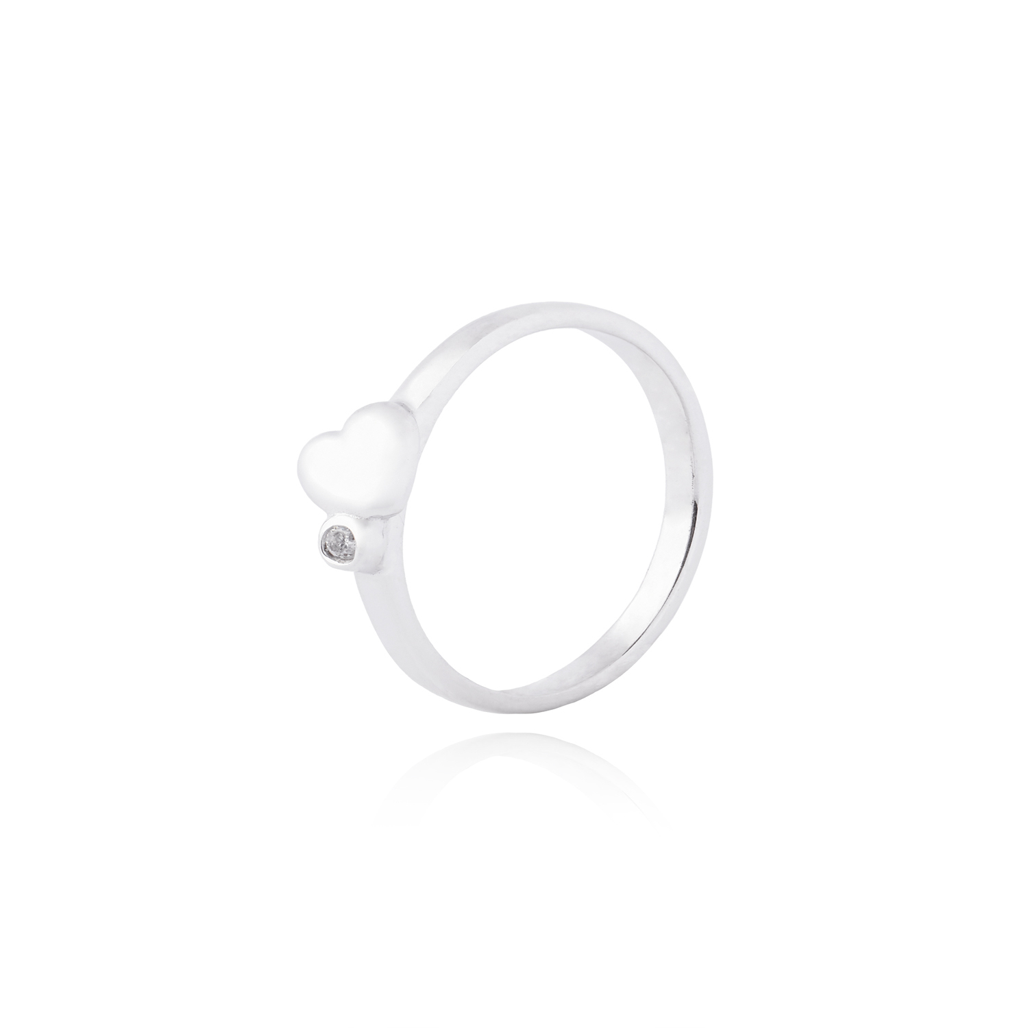 Anillo de Plata Esterlina 925 Corazón Inclinado 1