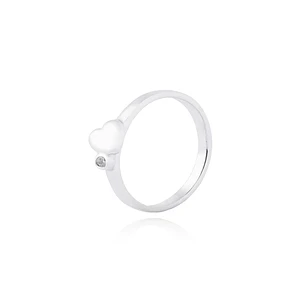 Anillo de Plata Esterlina 925 Corazón Inclinado