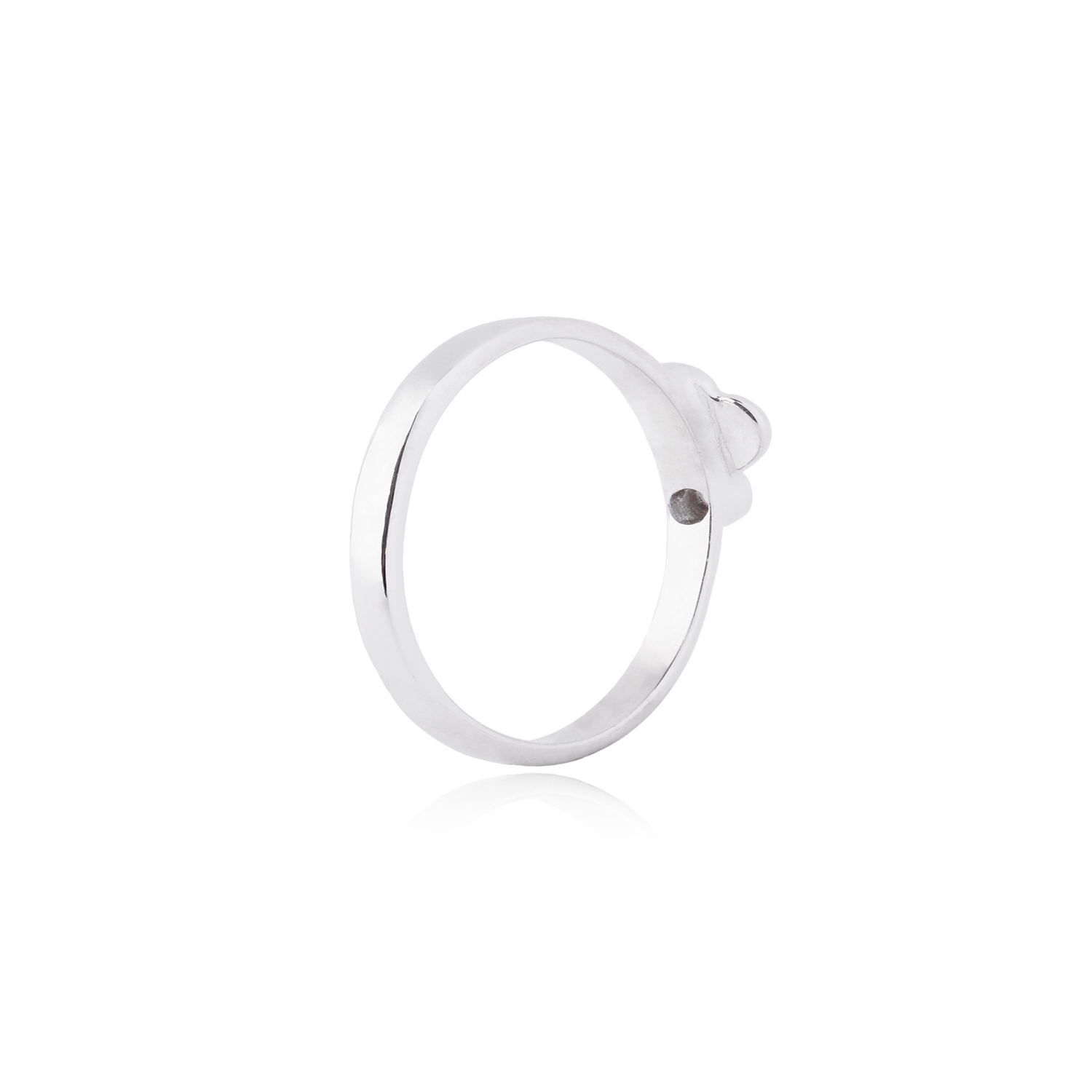 Anillo de Plata Esterlina 925 Corazón Inclinado 2