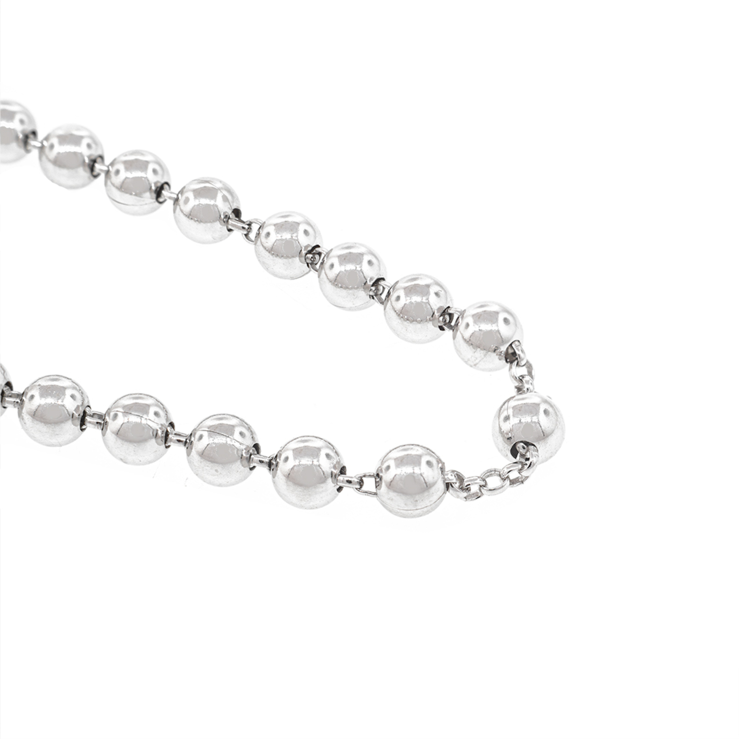 Collar de Plata Esterlina 925 Rosario Bolitas 2