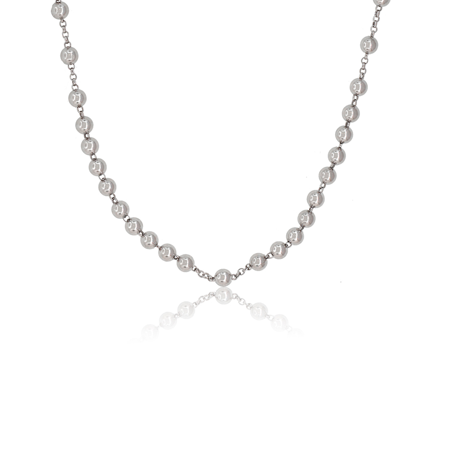 Collar de Plata Esterlina 925 Rosario Bolitas 3