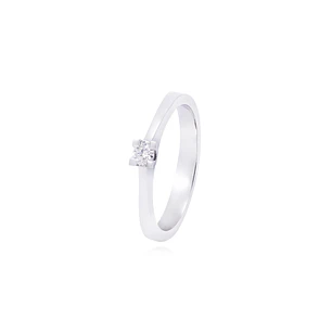 Anillo Compromiso de Oro de 18kt Solitario 9 puntos de diamante