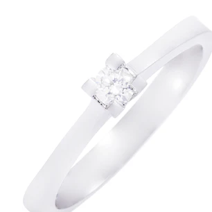 Anillo Compromiso de Oro de 18kt Solitario 9 puntos de diamante