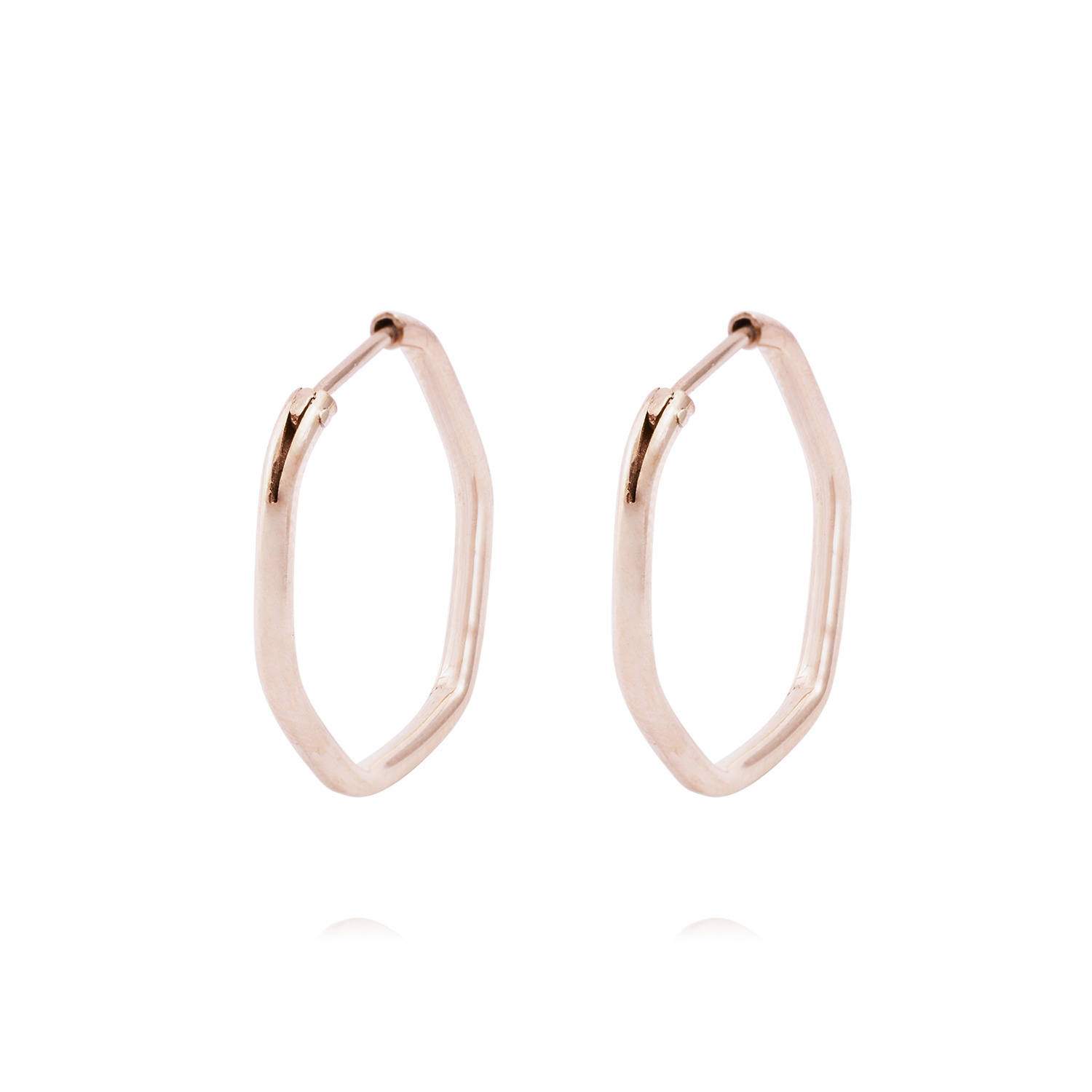 Aros Oro Miel 18kt  Hexagonal 15mm 1