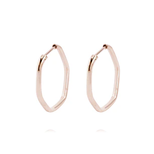 Aros Oro Miel 18kt  Hexagonal 15mm