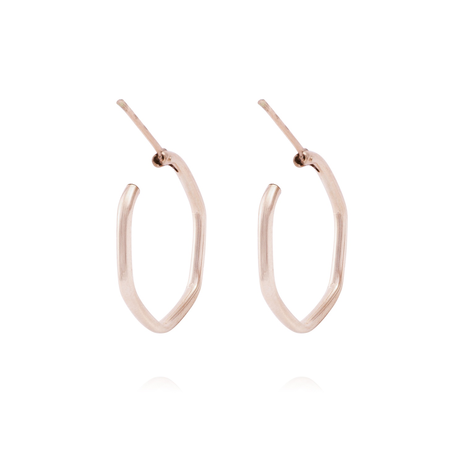 Aros Oro Miel 18kt  Hexagonal 15mm 3