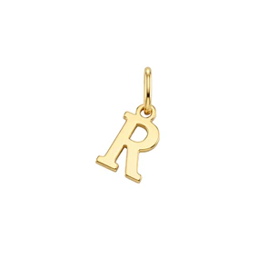 Colgante Inicial R Magnífica Oro Miel 18kt