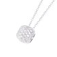 Collar Oro Blanco 18kt Cuadrado con Relieve de Diamantes - Miniatura 2