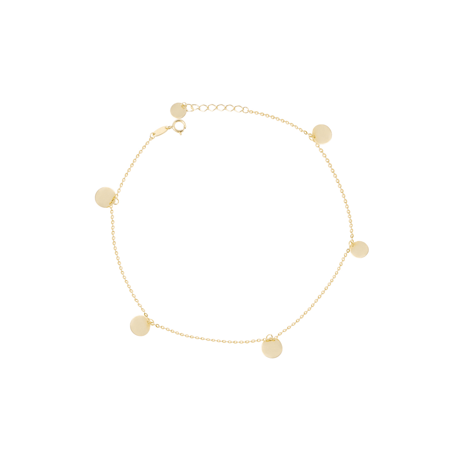 Tobillera  de Oro 18kt Círculos Colgantes. 1