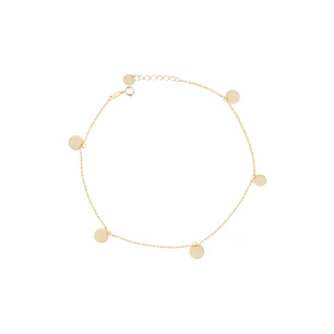 Tobillera  de Oro 18kt Círculos Colgantes.