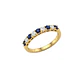 Anillo Oro Miel 18kt Media Alianza con Circonitas Zafiro - Miniatura 2