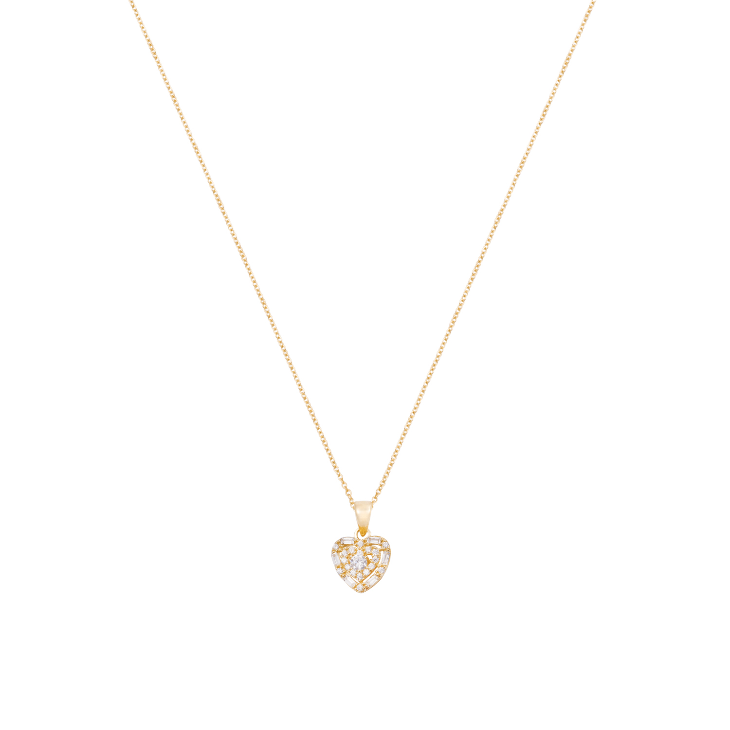 Colgante de Oro 18kt Corazón Circón 3