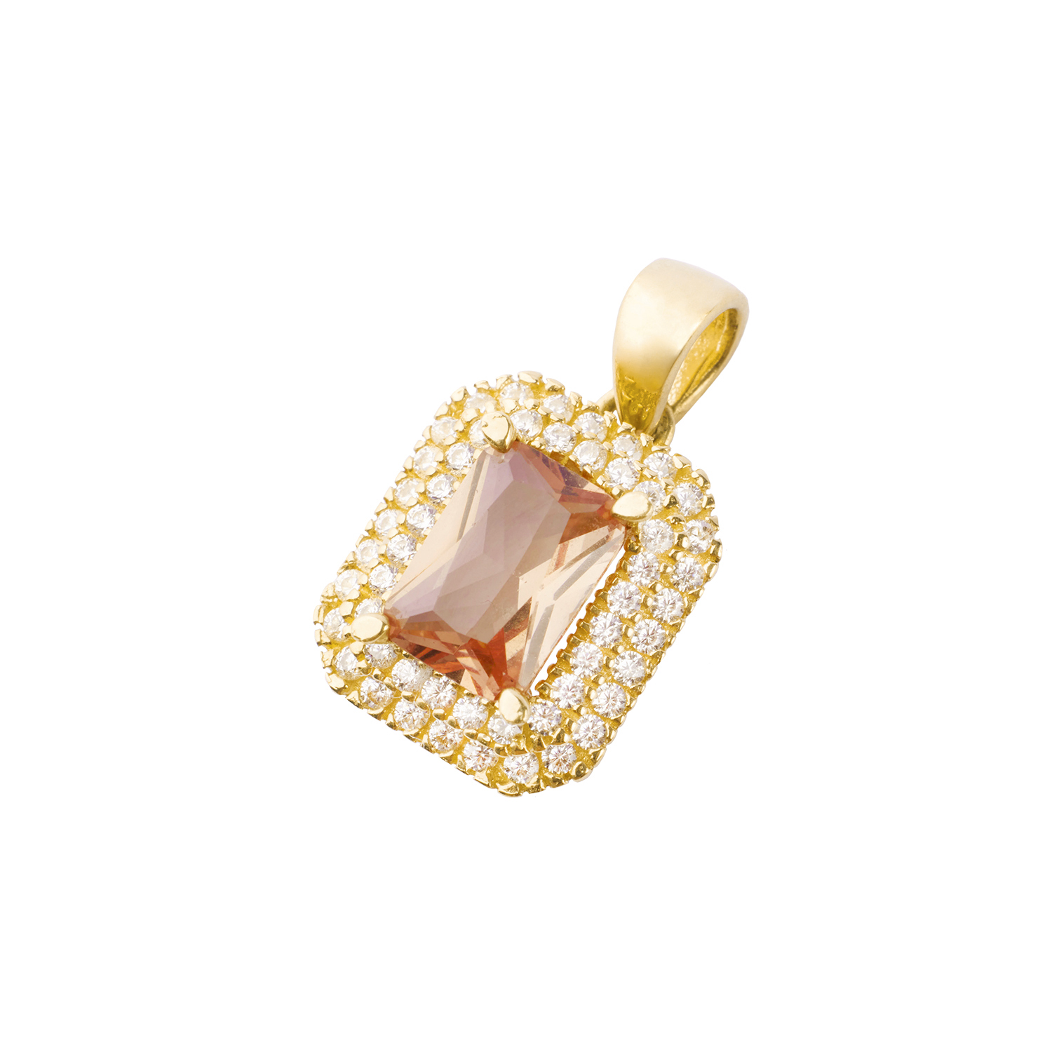 Colgante de Oro 18kt Topacio con Circones 1