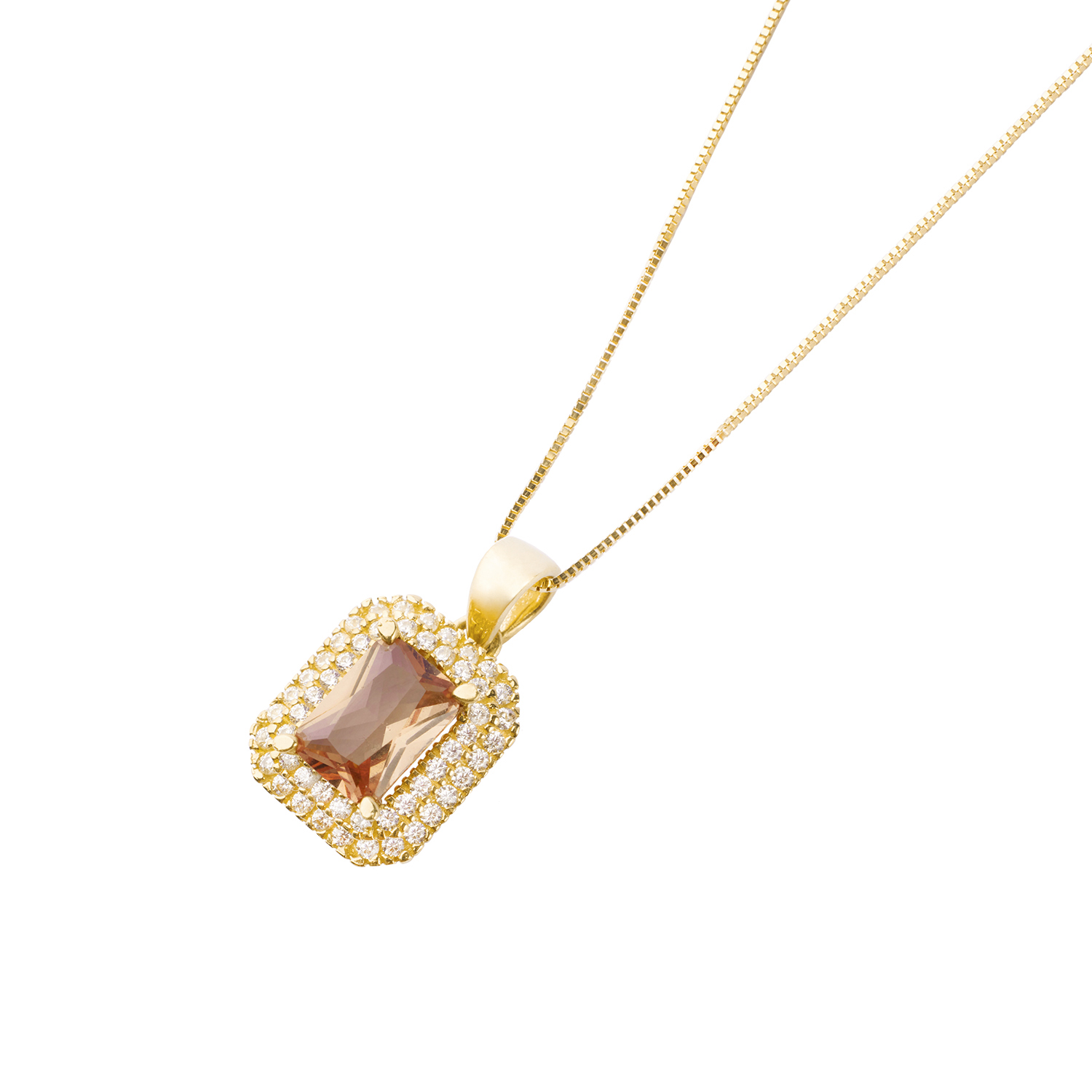 Colgante de Oro 18kt Topacio con Circones 2