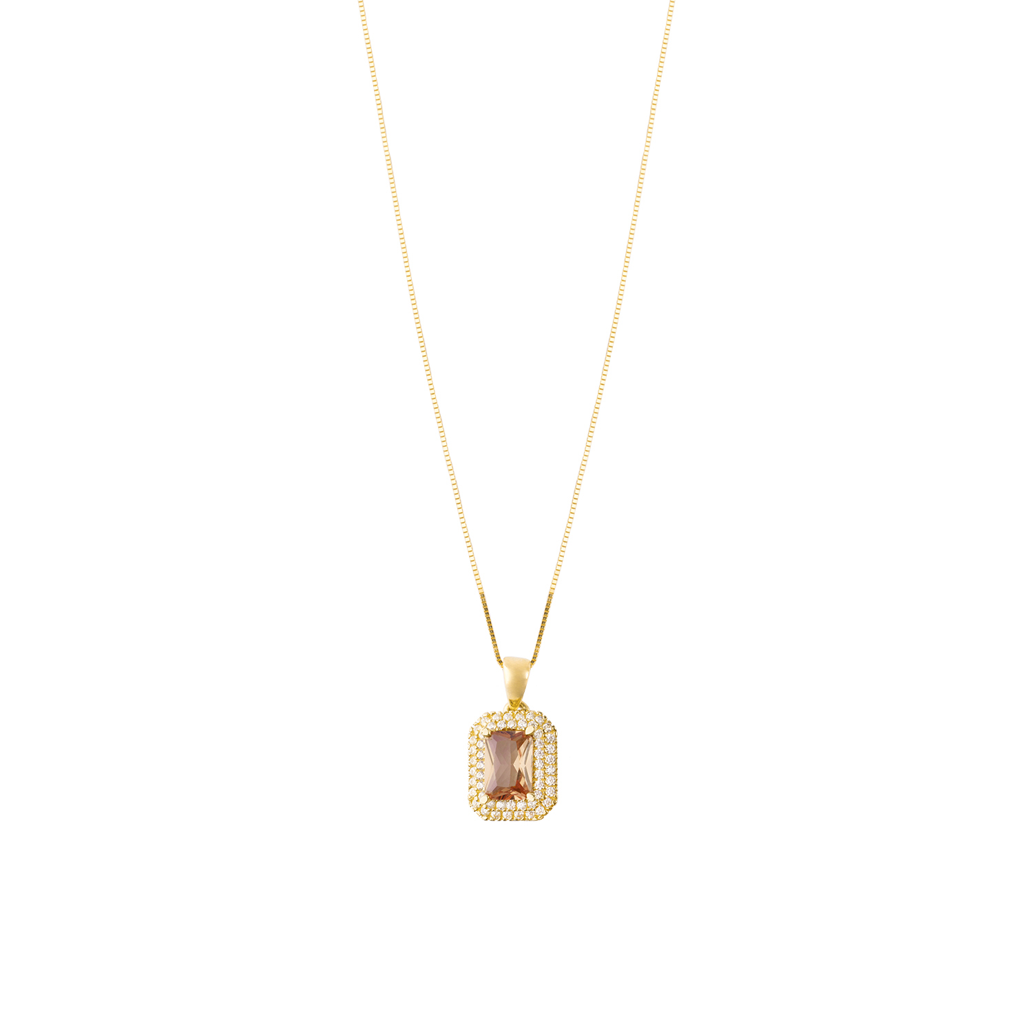 Colgante de Oro 18kt Topacio con Circones 3