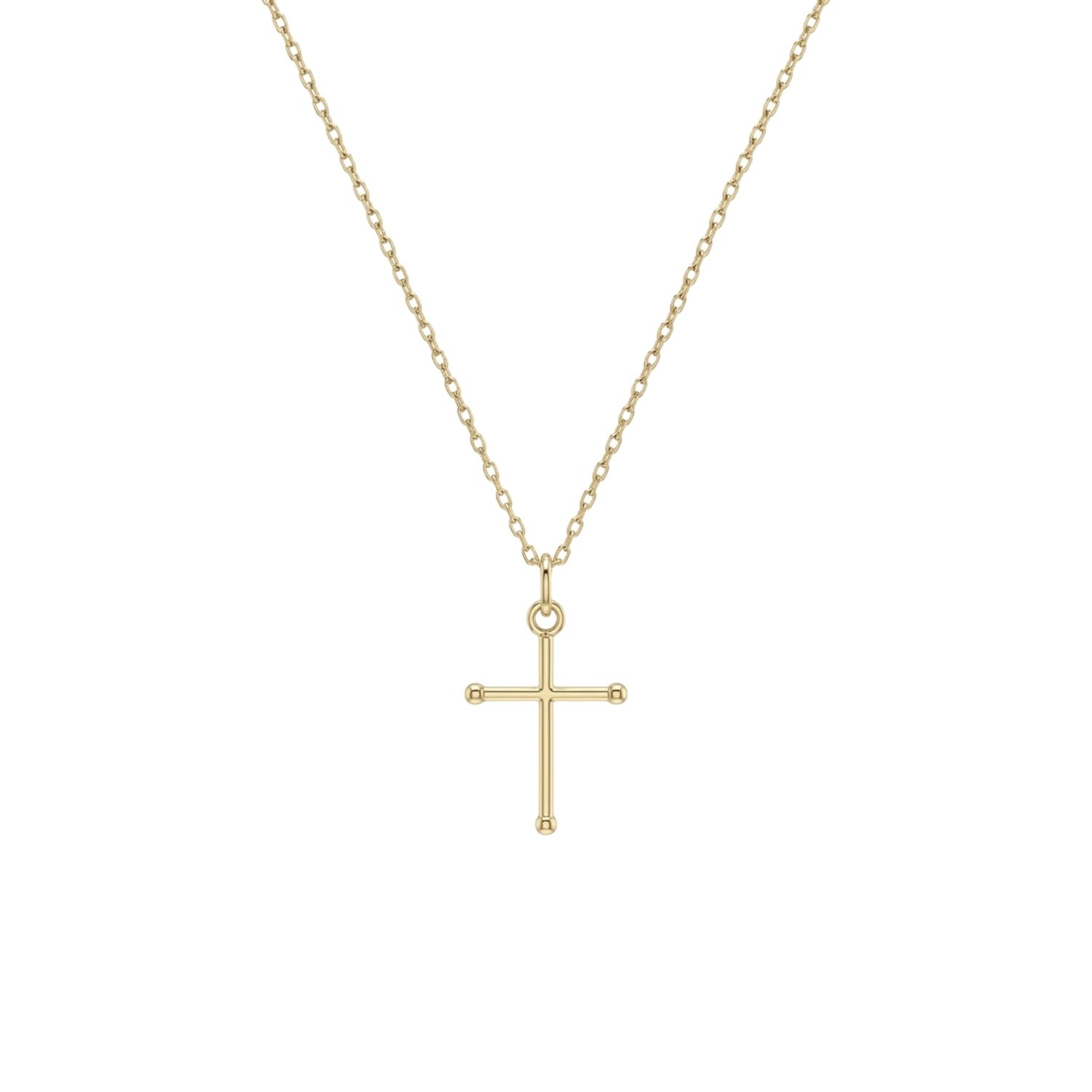 Colgante de Oro Miel 18kt Cruz Tubo Mediana 3