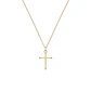 Colgante de Oro Miel 18kt Cruz Tubo Mediana - Miniatura 3
